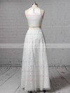A-line Scoop Neck Floor-length Lace Pockets Wedding Dresses #PDS00023456