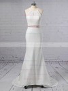 Trumpet/Mermaid Scoop Neck Sweep Train Lace Sashes / Ribbons Wedding Dresses #PDS00023457