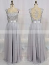 Hot V-neck Chiffon Tulle Appliques Lace Prom Dresses #PDS02015284