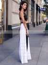 A-line Square Neckline Chiffon Ruffles Floor-length Backless New Arrival Prom Dresses #PDS020103026