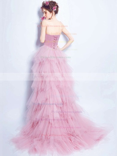 A-line Sweetheart Tulle with Beading Asymmetrical Stunning Prom Dresses #PDS020103147