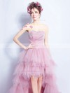 A-line Sweetheart Tulle with Beading Asymmetrical Stunning Prom Dresses #PDS020103147