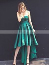 Simple A-line Sweetheart Satin with Ruffles Asymmetrical Prom Dresses #PDS020103201