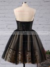 Princess Sweetheart Tulle Short/Mini Appliques Lace Black For Less Short Prom Dresses #PDS020103252