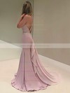 One Shoulder Trumpet/Mermaid Chiffon Beading Sweep Train Backless Elegant Prom Dresses #PDS020103518