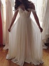 Off-the-shoulder A-line Chiffon with Ruffles Floor-length Perfect Long Prom Dresses #PDS020103599