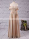 Off-the-shoulder A-line Chiffon with Ruffles Floor-length Perfect Long Prom Dresses #PDS020103599