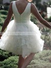 Cute Ball Gown White Organza Ruffles Knee-length Wedding Dresses #PDS00020477