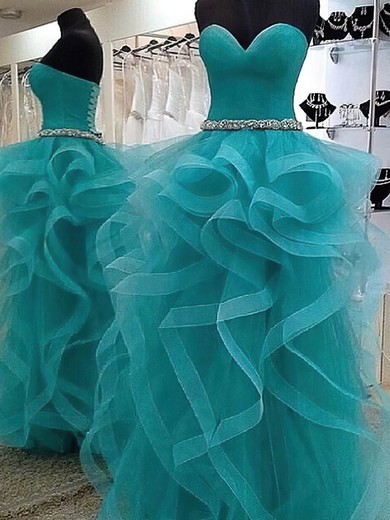 Boutique Princess Sweetheart Tulle with Floor-length Prom Dresses #PDS020103650
