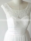 White Tulle Lace Scoop Neck with Ruffles Cap Straps Popular Wedding Dress #PDS00020480