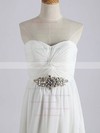 Empire Sweetheart Ivory Chiffon with Criss Cross Expensive Wedding Dresses #PDS00020481