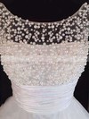 A-line Scoop Neck Tulle Short/Mini Appliques Lace Short Prom Dresses #PDS020104126