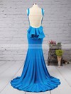 Trumpet/Mermaid Scoop Neck Sweep Train Jersey with Ruffles Prom Dresses #PDS020104555