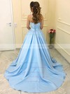 Princess Sweetheart Floor-length Satin Beading Prom Dresses #PDS020104912