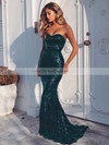 Sheath/Column Sweetheart Sweep Train Sequined Sequins Prom Dresses #PDS020104962