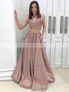 Princess V-neck Floor-length Satin Pockets Prom Dresses #PDS020105234