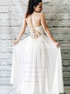 A-line V-neck Floor-length Chiffon Ruffles Prom Dresses #PDS020105273