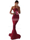Trumpet/Mermaid Strapless Sweep Train Prom Dresses #PDS020105502