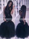 Trumpet/Mermaid Scoop Neck Floor-length Tulle Sequined Ruffles Prom Dresses #PDS020105812