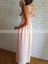 A-line V-neck Floor-length Lace Split Front Prom Dresses #PDS020106037