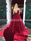 Ball Gown Sweetheart Court Train Velvet Prom Dresses #PDS020106125
