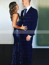 Trumpet/Mermaid V-neck Sweep Train Sequined Prom Dresses #PDS020106208
