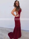 Trumpet/Mermaid Scoop Neck Sweep Train Jersey Prom Dresses #PDS020106222