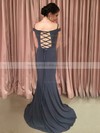 Trumpet/Mermaid Off-the-shoulder Sweep Train Jersey Prom Dresses #PDS020106269
