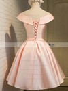 Princess V-neck Knee-length Satin Bow Prom Dresses #PDS020106311