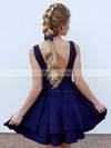Princess V-neck Silk-like Satin Short/Mini Tiered Short Prom Dresses #PDS020106325