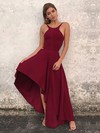 A-line Scoop Neck Asymmetrical Prom Dresses #PDS020106378