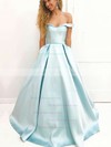 Ball Gown Off-the-shoulder Floor-length Satin Prom Dresses #PDS020106386