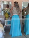 Scoop Neck Floor-length Lace Tulle Pearl Detailing Pretty Prom Dress #PDS020102229