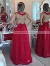 Gorgeous A-line Scoop Neck Chiffon Tulle Appliques Lace Long Prom Dress #PDS020102327