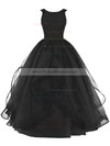 Ball Gown Burgundy Organza Beading Scoop Neck Prom Dresses #PDS020102390