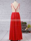 A-line V-neck Chiffon Tulle Floor-length Affordable Prom Dresses #PDS020102420