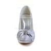 Women's Satin with Bowknot Crystal Stiletto Heel Pumps Closed Toe Platform #PDS03030025