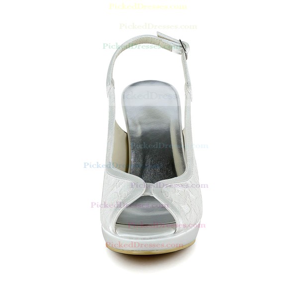 Women's Lace with Buckle Stiletto Heel Pumps Peep Toe Platform #PDS03030027