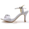 Women's Satin with Buckle Crystal Stiletto Heel Pumps Sandals #PDS03030030