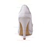 Women's Satin with Crystal Pearl Stiletto Heel Pumps Peep Toe Platform #PDS03030031