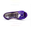 Women's Satin with Bowknot Crystal Stiletto Heel Pumps Peep Toe Platform #PDS03030036