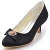Women's Satin with Crystal Chunky Heel Pumps Closed Toe #PDS03030039