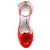 Women's Satin with Buckle Flower Stiletto Heel Pumps Peep Toe #PDS03030042