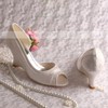 Women's Satin Lace with Ruffles Wedge Heel Peep Toe Wedges #PDS03030069