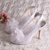 Women's Lace with Flower Stiletto Heel Pumps Sandals Peep Toe Slingbacks #PDS03030077