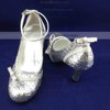 Women's Sparkling Glitter with Buckle Bowknot Kitten Heel Pumps Closed Toe #PDS03030082
