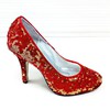 Women's Sparkling Glitter with Sequin Stiletto Heel Pumps Closed Toe #PDS03030094