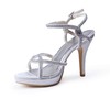 Women's Satin with Crystal Stiletto Heel Pumps Sandals #PDS03030102