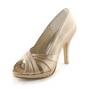 Women's Satin with Hollow-out Stiletto Heel Pumps Peep Toe #PDS03030104