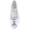 Women's Satin with Crystal Ruffles Flat Heel Peep Toe Flats #PDS03030105
